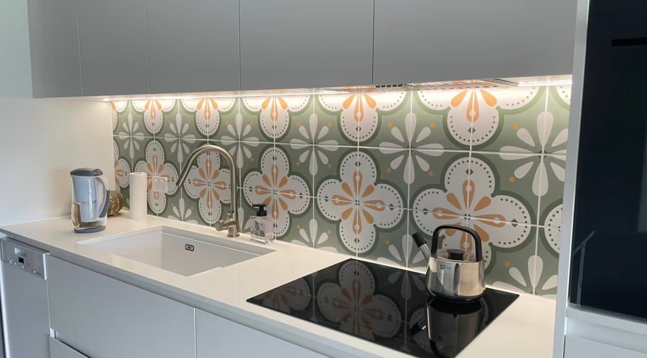 Completed under-cabinet LED lighting electrical project